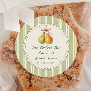 Groene Perfect Pair Pear Bruiloftsfeest Sticker