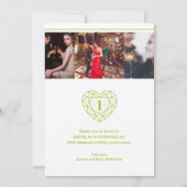 Groene Peridot hartsverjaardag 1 jaar foto Bedankkaart (Achterkant)