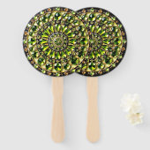 Groene Peridot Jewel Look Hand Fans Handwaaier (Voorkant en achterkant)