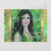 Groene Peridot zeemeermin van Renee Lavoie Feestdagenkaart (Voorkant)