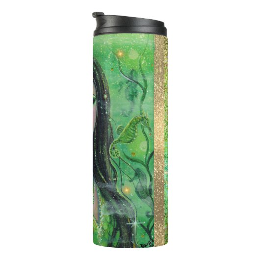 Groene Peridot zeemeermin van Renee Lavoie Thermosbeker (Geroteerd rechts)