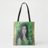 Groene Peridot zeemeermin van Renee Lavoie Tote Bag (Voorkant)