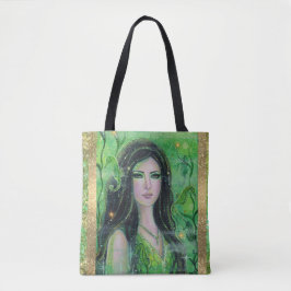 Groene Peridot zeemeermin van Renee Lavoie Tote Bag
