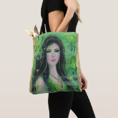 Groene Peridot zeemeermin van Renee Lavoie Tote Bag (Dichtbij)