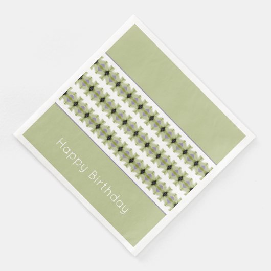 Groene Periwinkle en wit Servet (Hoek)