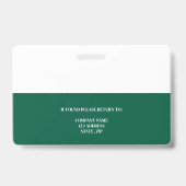 Groene personeels-ID-logofoto beveiliging horizont Badge (Achterkant)