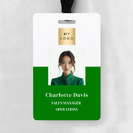 Groene personeelsfoto ID bedrijfsbeveiliging Badge