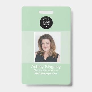 Groene personeelsfotobadge zakelijke beveiliging badge