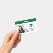Groene personeelskaart fotonaam badge (Handheld)