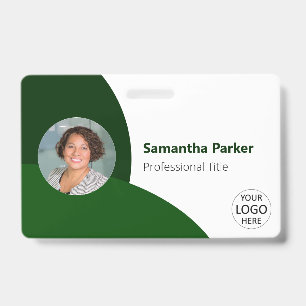 Groene Persoonlijke Foto, Logo, Barcode Medewerker Badge