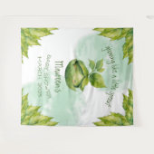 Groene Persoonlijke Geïllustreerde Baby Borrel voo Wandkleed (Voorkant (horizontaal))