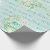 Groene persoonlijke kerstscript, Floral Cadeaupapier (Hoek)