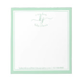 Groene persoonlijke naam | Van de bureau van de bl Notitieblok (Voorkant)