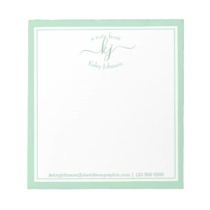 Groene persoonlijke naam   Van de bureau van de bl Notitieblok