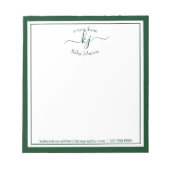 Groene persoonlijke naam | Van de bureau van de bl Notitieblok (Voorkant)