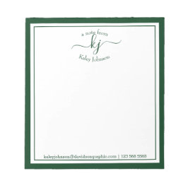 Groene persoonlijke naam | Van de bureau van de bl Notitieblok