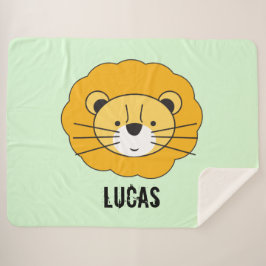 Groene persoonlijke schattige babydeken sherpa deken