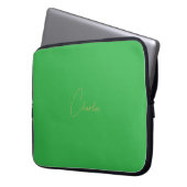 Groene persoonlijke scriptnaam van laptop-Hoesje Laptop Sleeve (Voorkant Links)