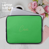 Groene persoonlijke scriptnaam van laptop-Hoesje Laptop Sleeve
