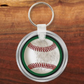Groene persoonlijke vuile honkbal-cadeaus voor spe sleutelhanger (Achterkant)