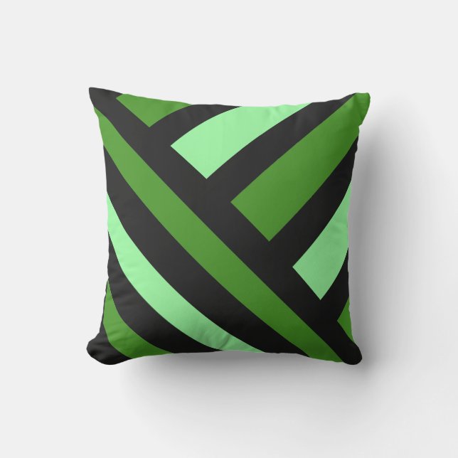 Groene perspectieven Vetlijnkunst Buitenkussen (Voorkant)