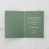 Groene Perzik Minimalistische Bloemenslint Moederd Kaart (Binnen)