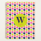 Groene Perzik Roze Blauw Droog Borstel Polka Dots Planner (Voorkant)