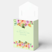 Groene perzik roze bloemige chique lente zomer bru bedankdoosjes (Geopend)