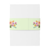 Groene Perzik Roze Waterverf Boho Bloemen Huwelijk Uitnodigingen Wikkel (Achterkant Voorbeeld)