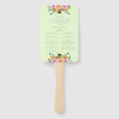 Groene perzik Waterverf Floral Boho Programma Handwaaier (Achterkant)