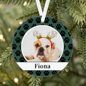 Groene Pet Verf Drukt Aangepaste Dog Naam Foto Ornament