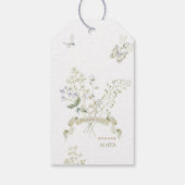 Groene Peter de Konijn Monogram Geslacht Baby Show Cadeaulabel (Achterkant)