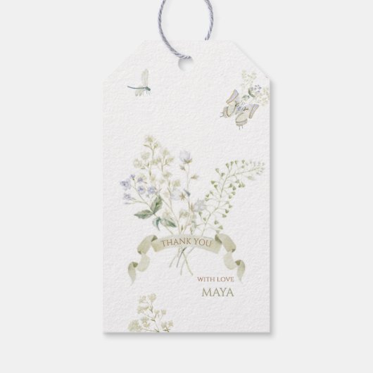 Groene Peter de Konijn Monogram Geslacht Baby Show Cadeaulabel (Achterkant)