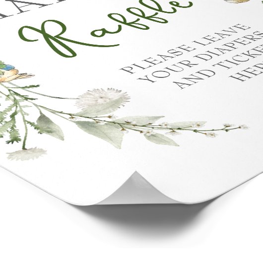 Groene Peter Konijn Wildflower Luier Raffle Poster (Hoek)
