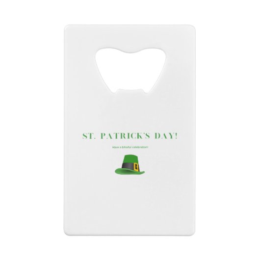 Groene Petten | Een zalige St Patrick's Creditkaart Flessenopener (Achterkant)