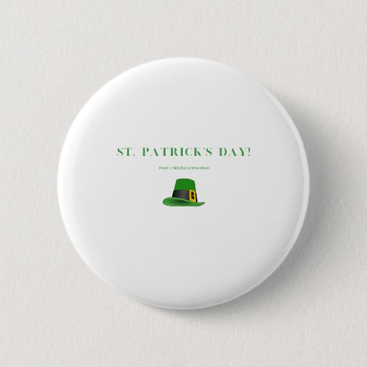 Groene Petten | Een zalige St Patrick's Ronde Button 5,7 Cm (Voorkant)