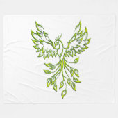 Groene Phoenix stijgt wit Fleece Deken (Voorkant (Horizontaal))