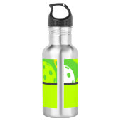 Groene Pickleball Cool Modern Monogrammed Waterfles (Achterkant)