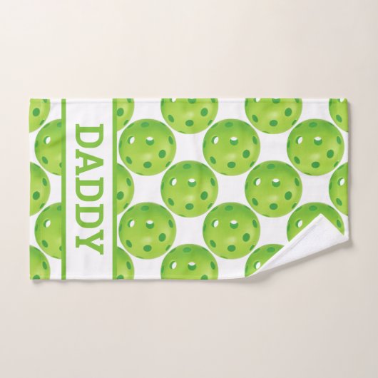 Groene Pickleball met aangepaste tekst Handdoek (Handdoek)