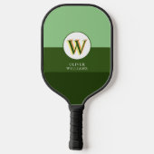 Groene Pickleball Paddle met drie tonnen en naam (Achterkant)