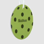 Groene Pickleball Player Monogram naam Ornament (voorkant)
