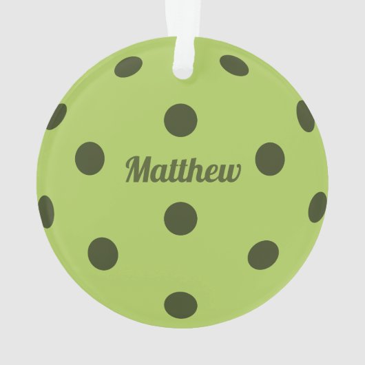 Groene Pickleball Player Monogram naam Ornament (achterkant)