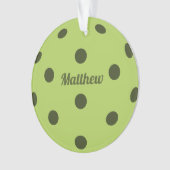 Groene Pickleball Player Monogram naam Ornament (voorkant)