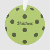 Groene Pickleball Player Monogram naam Ornament (voorkant)