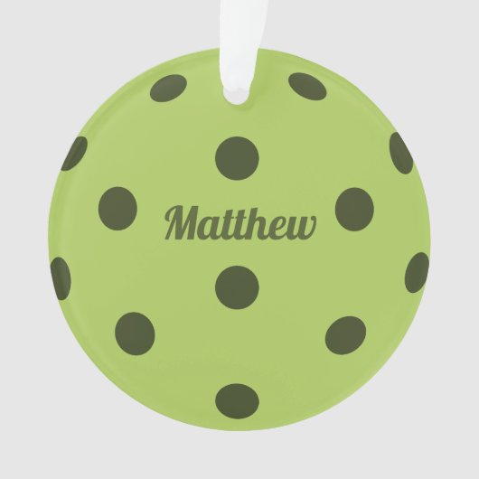 Groene Pickleball Player Monogram naam Ornament (voorkant)