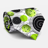 Groene Pickleballen Stropdas (Opgerold)