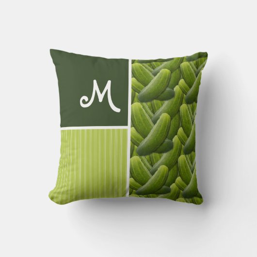 Groene Pickles; Pickle Pattern Kussen (Voorkant)