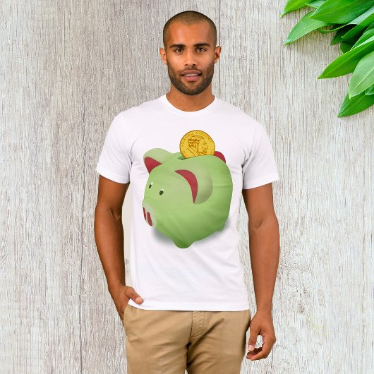 Groene Piggy Bank Mannen T-shirt