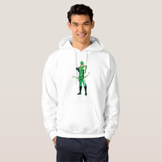 Groene Pijl die met Bow staat Hoodie (Voorkant volledig)