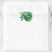 Groene Pijl met Doel 2 Ronde Sticker (Tas)